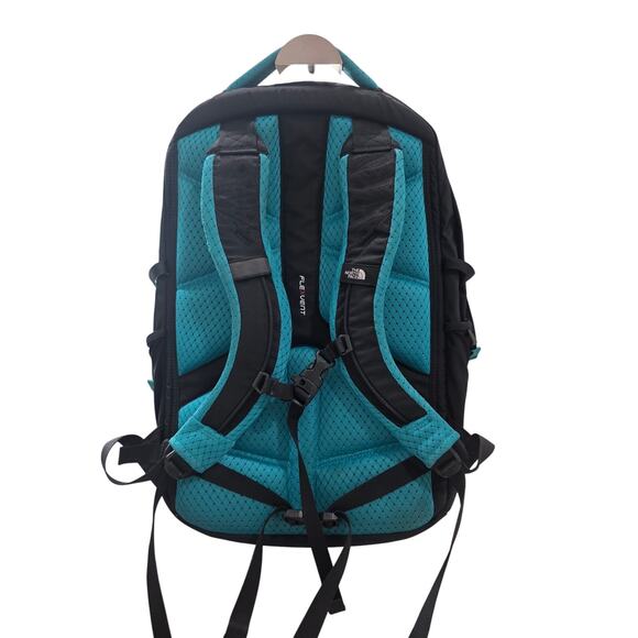 The North Face Borealis Backpack Black/Turquoise Laptop School Work Travel - Picture 2 of 8